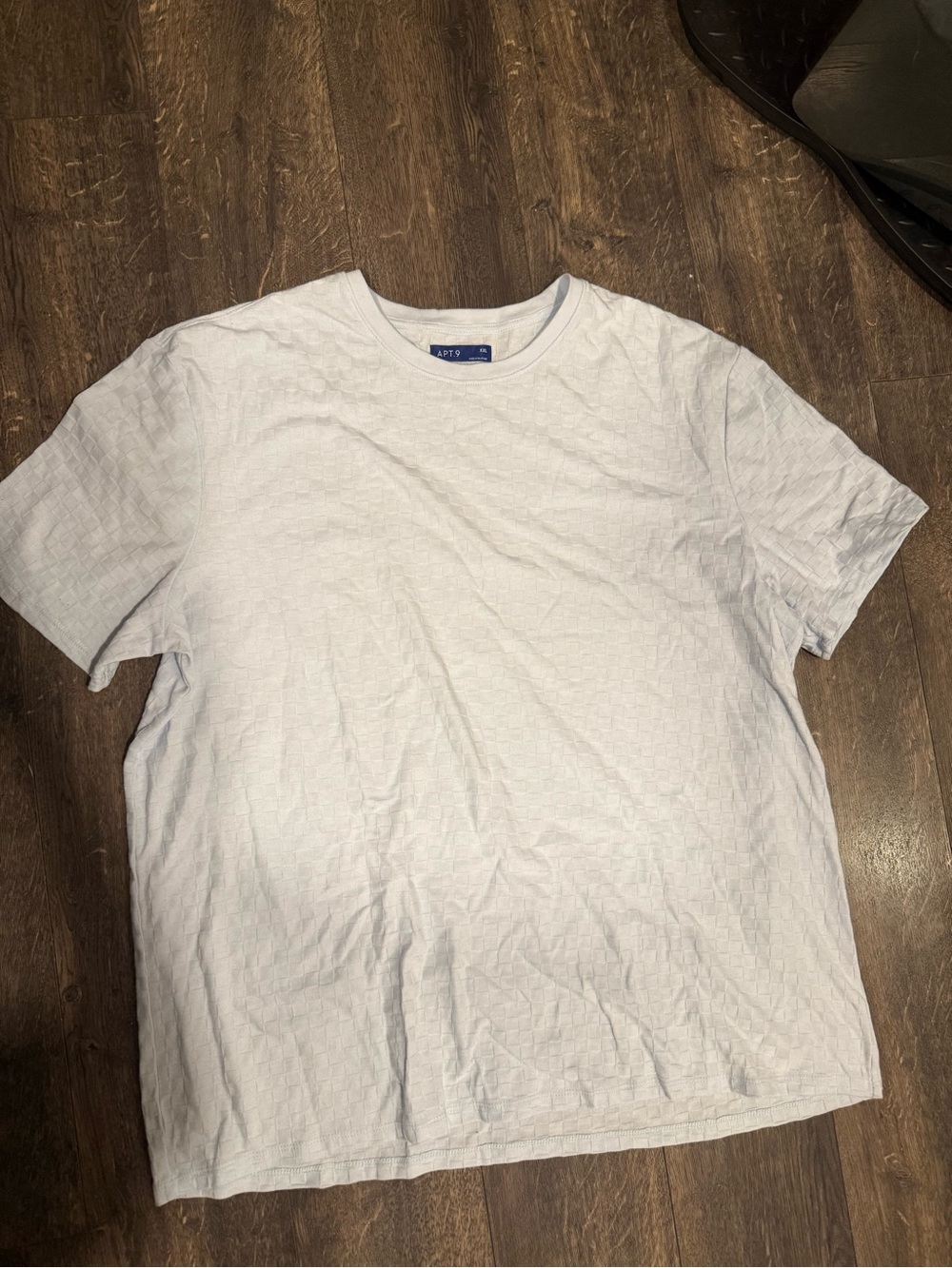 Apt. 9 Light Blue Textured Crew Neck Tee